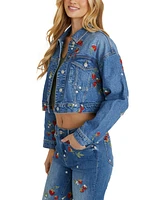 Driftwood Women's Strawberry Fields Cropped Trucker Jacket
