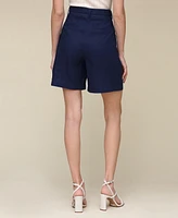 Avec Les Filles Women's Belted Linen-Blend Shorts