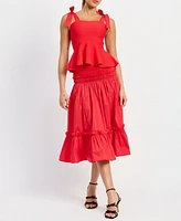 En Saison Women's Payton Peplum Top