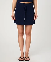 French Connection Women's Terry Drawstring Miniskirt