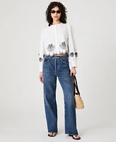 French Connection Women's Cambria Cotton Embroidered Shirt