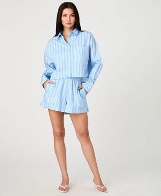 French Connection Womens Lorenzo Striped Cropped Shirt Lorenzo Striped Shorts