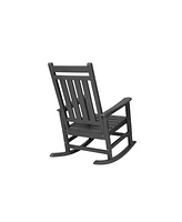 3-Piece Rocking Chair Set, All-Weather Rockers & Table - Black
