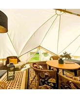8-10 Person Canvas Bell Tent, Glamping, 4-Season Yurt, Family/Party Camping, 23x16,5ft