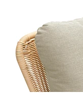Modern 3-piece outdoor set, rocking chairs, table, beige cushions