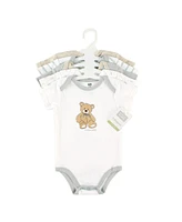 Hudson Baby Girls Cotton Bodysuits 5pk, Beyoutiful, 9-12 Months