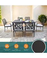 7-Pc Patio Dining Set, Aluminum frame, Sunbrella cushions, umbrella hole