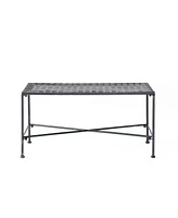 Outdoor Iron Coffee Table - Black Brush Silver