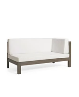 Acacia Wood Outdoor Sectional Sofa Set with Coffee Table