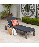 Wicker Patio Chaise Lounge with Water Resistant Cushion