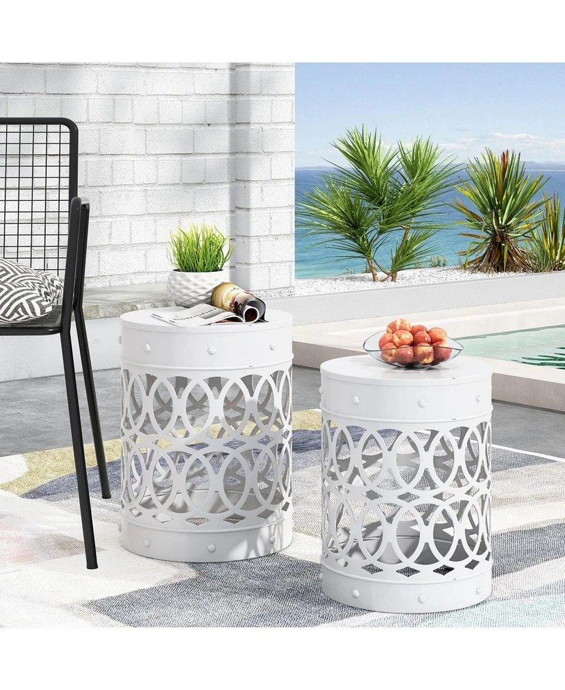 Outdoor Metal S/2 end table