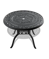 3-Piece Set Of All-Weather Cast Aluminum Dining Furniture Set With Black Frame