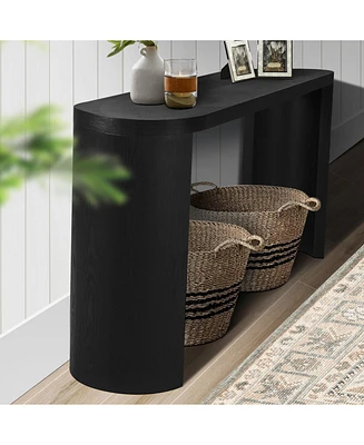 60" Entryway Table with Curved Legs (Black)
