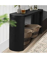 60" Entryway Table with Curved Legs (Black)