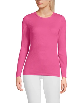 Lands' End Petite Long Sleeve Micro Rib T-Shirt
