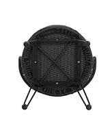 Boho Rattan Patio Dining Chairs - Set of 2