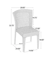 Stackable Rattan Patio Chairs - Set of 2