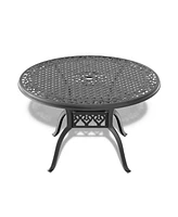5-Piece Set Of All-Weather Cast Aluminum Dining Furniture Set With Black Frame
