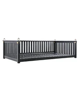 Minimalist Twin Swing Bed, Backyard/Porch, Sloped Design, Black