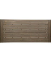 Outdoor Acacia Wood 3 Piece Picnic Dining Set, Gray and Rustic Metal