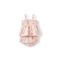 Cotton On Baby Girls Gigi Shirred Top And Bloomer Set