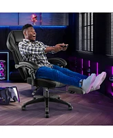 Gaming Chair Racing Style Swivel Chair with Footrest and Adjustable Lumbar Pillow