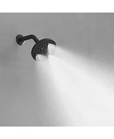 Single Handle 1-Spray Round Rain Shower Faucet Set 1.8 Gpm with High Pressure Shower Head in Matte Black