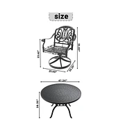5-Pc Cast Aluminum Dining Set, 4 Swivel Chairs