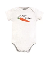 Touched by Nature Baby Boys Cotton Bodysuits, Happy Veggies, Preemie