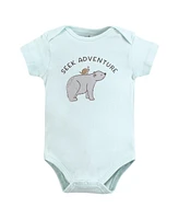 Touched by Nature Baby Boys Cotton Bodysuits, Dreamy Woodland, Preemie