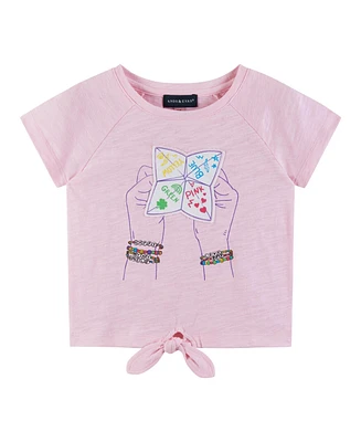 Andy & Evan Little Girls Toddler/Child Pink Raglan Sleeve Knotted Tee