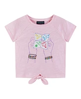 Andy & Evan Little Girls Toddler/Child Pink Raglan Sleeve Knotted Tee