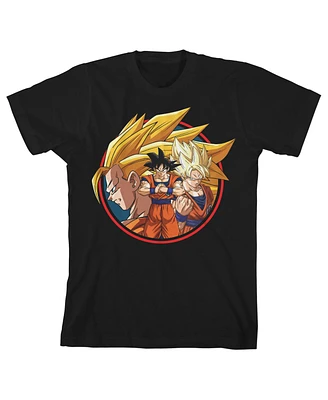 Dragon Ball Z Boys Super Goku Group Art Youth Black T-shirt