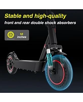 EV10K Pro Portable Electric Scooter with Dual Shock Absorbers | 22 Miles of Range | 19 Mph Top Speed | 500W Motor | 10 Inch Honeycomb Tires | Dual Bra