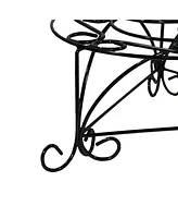 Decorative Mosaic Plant Stand – Glossy Swirl Design & Iron Frame