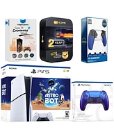 Sony PlayStation 5 Slim Disc Astro Bot Bundle with Extra Controller, Trigger Stop Kit, MightySkins Code and 2 Year Extended Warranty