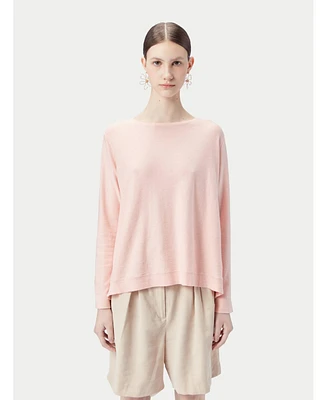 Gobi Cashmere Women's Boatneck Cotton Silk Cashmere Blend Sweater