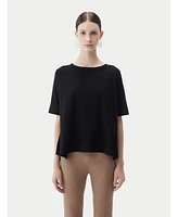 Gobi Cashmere Women's Box-Cut Cotton Silk Blend T-Shirt