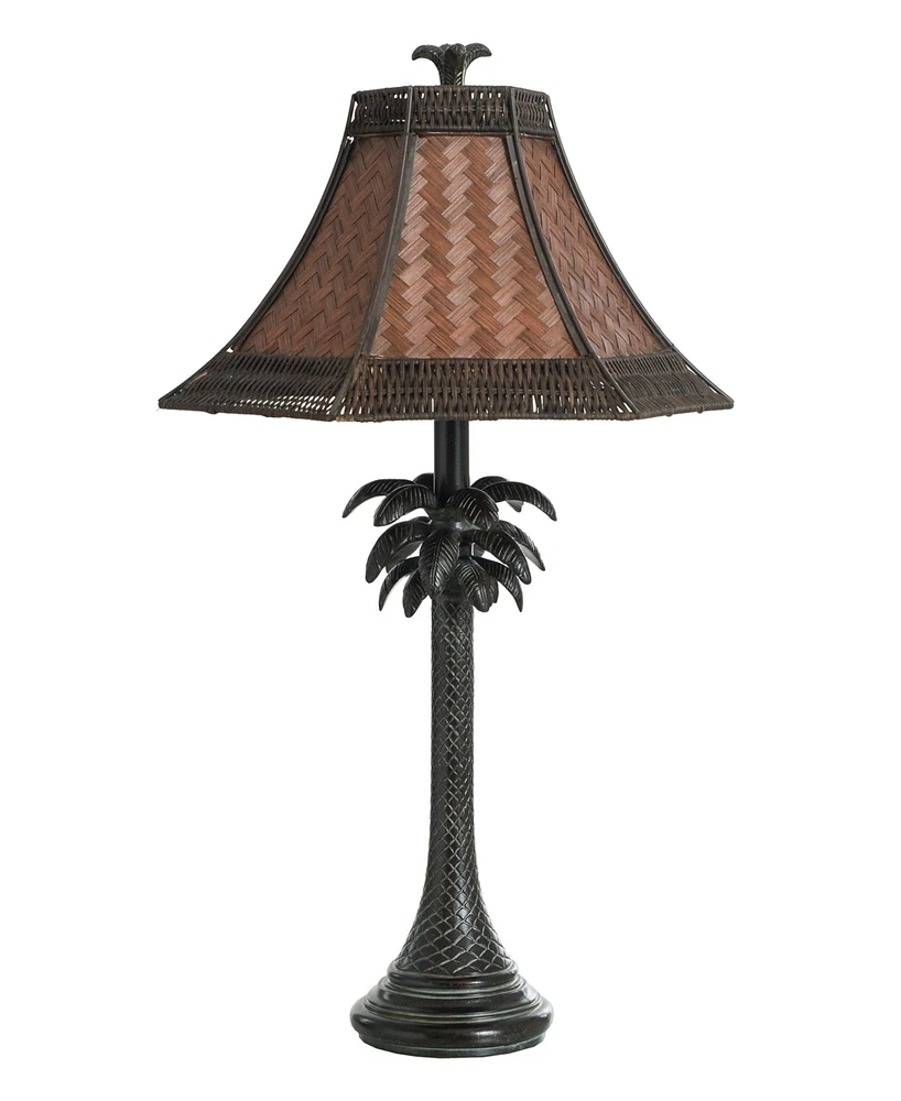 StyleCraft Home Collection 26" French Verdi Woven Rattan Shade Table Lamp