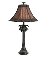 StyleCraft Home Collection 26" French Verdi Woven Rattan Shade Table Lamp
