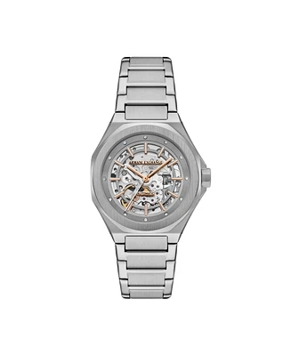 A|X Armani Exchange Women's Automatic Three-Hand Silver Stainless Steel Watch, 36mm