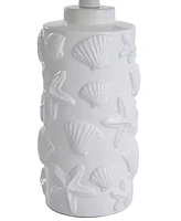 StyleCraft Home Collection 21" Seashell Coastal Motif Fabric Shade Table Lamp