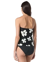Vince Camuto Women's Floral-Print Draped Tankini Top