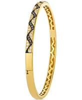 Le Vian Nude Diamond & Chocolate Diamond Wavy Pattern Bangle Bracelet (3/4 ct. t.w.) in 14k Gold