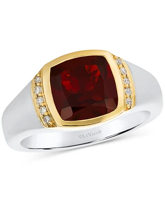 Le Vian Men's Pomegranate Garnet (5-1/4 ct. t.w.) & Nude Diamond (1/5 ct. t.w.) Ring in Sterling Silver & 14k Gold