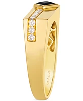 Le Vian Men's Onyx (4mm) & Nude Diamond (1/4 ct. t.w.) Ring in 14k Yellow Gold