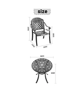 5-pc Cast Aluminum Patio Set, Black Frame, Random Cushions