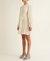 Arose Studio, Inc Women's Jules Lace-Trim Blouson-Sleeve A-Line Dress