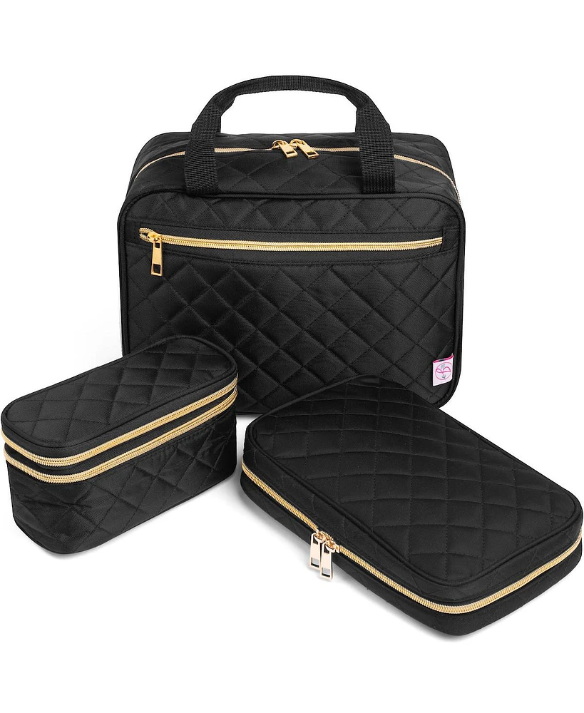 Ms. Jetsetter Travel Trio (3 Pieces) with Jewelry Case, Makeup and Toiletry Bag | Accessories