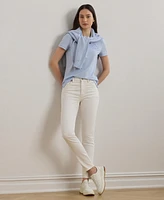 Lauren Ralph Women's Floral-Logo Cotton Pique Polo Shirt